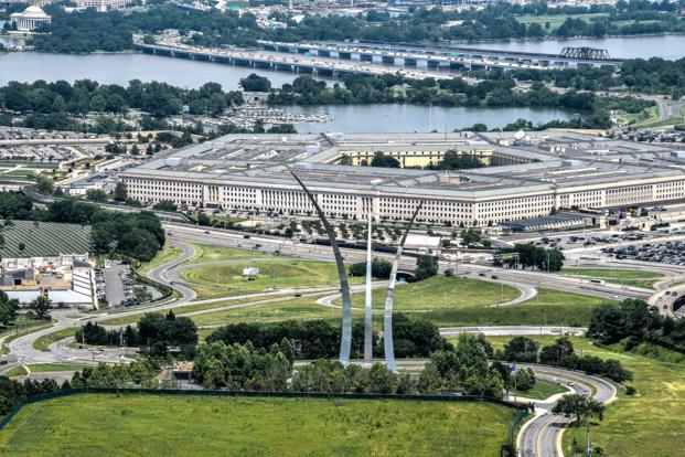 Aerial shot of the Pentagon in Washington, DC.