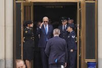 President Joe Biden departs Walter Reed National Military Medical Center following a physical