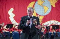 Thirty-first Commandant of the Marine Corps Gen. Charles Krulak speaks to Marines and guests attending the 2018 Commandant's Birthday Ball at the Washington Hilton in  Washington, D.C.
