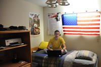 Soldier student in a dorm.