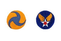 Left: U.S. Army Air Corps badge, 1937-1941. Right: U.S. Army Air Corps badge, 1941-1947.